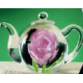 Hand Blown Tea Pot Rose (3.5")